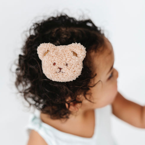 2pk-novelty-clips-teddy-oak Baby Bling Bows clips headbands - Sophia's Style-